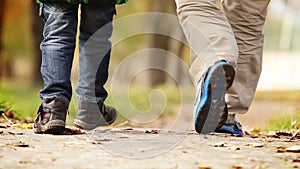 Heartiness words to dear daddy during walk in autumn park