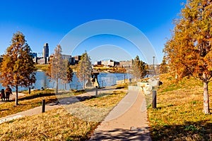 Heartland of America Park at the Riverfront Omaha Nebraska USA.