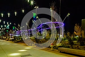 Heartland of America Park Skate ribbon at night.