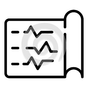 Heartrate paper icon outline vector. Rate heart