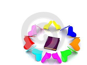 Hearts around book