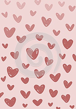 hearts background gentle pink design repeat