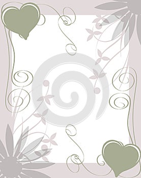 Hearts on background with floral fantasy photo