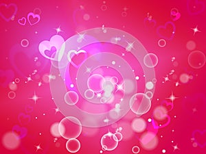 Hearts Background Means Shiny Hearts Wallpaper Or Romanticism photo