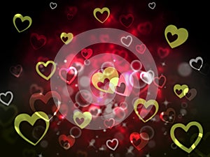 Hearts Background Shows Romantic Adoring And Fond