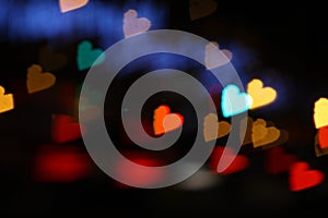 Hearts bokeh colorful