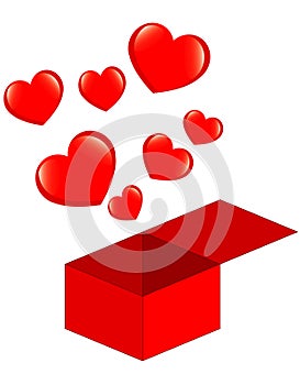 Hearts from box