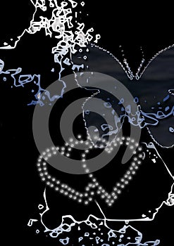 Hearts and butterfly