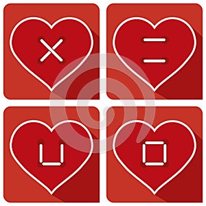Hearts Button sew LOVE