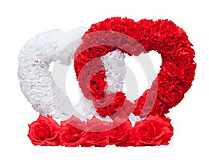 Hearts - car wed decoration, isolated