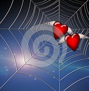 Hearts Caught in Web