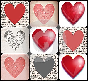 Hearts collage