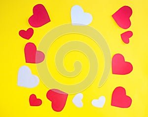 Hearts on a colored background