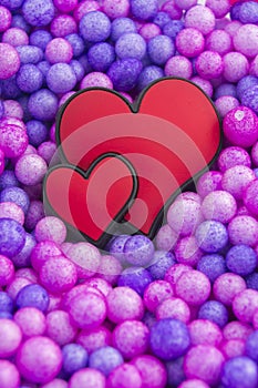 Hearts on colorfull background