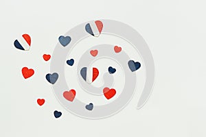 Hearts in the colors of the french flag