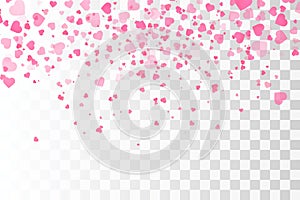 Hearts confetti . Valentines vector template. photo