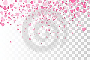 Hearts confetti . Valentines vector template.