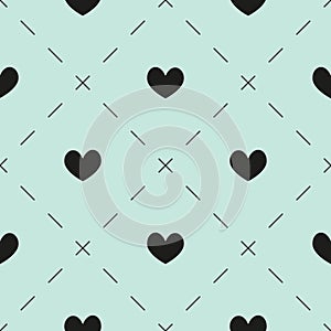 Hearts and dashes pattern