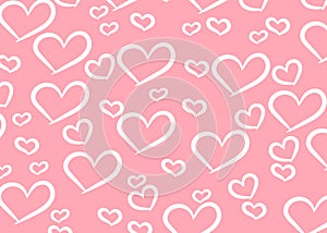 Hearts Design Background. Greeting Card Valentine Day. Vector illustration. Heart pattern. Falling Confetti. EPS 10.