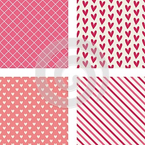 Hearts, Diagonal Stripes & Crosshatch Patterns