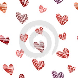 Hearts of different sizes, pattern