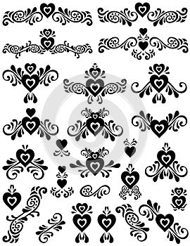 Hearts Fancy Scroll Set