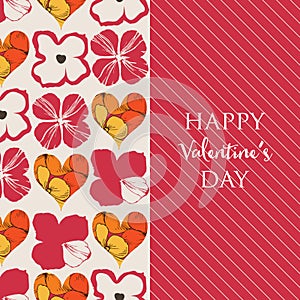 Hearts and flowers background