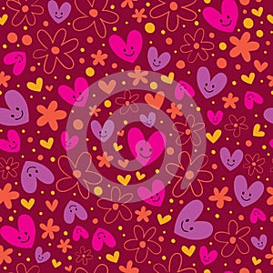 Hearts & flowers pattern