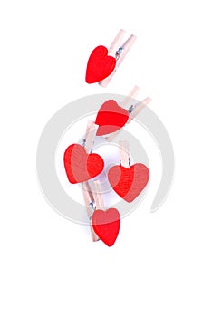 Hearts and flowers to Valentine isolated on white background wit