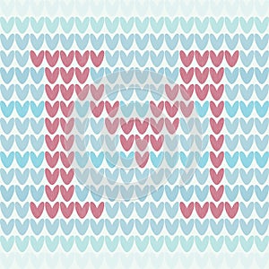 Hearts forming the letter m. Vector illustration decorative design