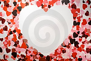 Hearts Frame Edging White Red Pink Love