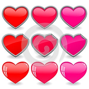 Hearts icon set