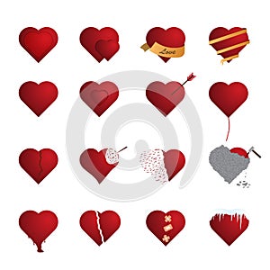 Hearts icon set.