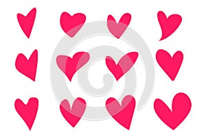 Hearts icons set. Vector EPS10