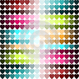Hearts in lines striped modern seamless vector pattern background colorful gradient style romantic love Valentines Day design