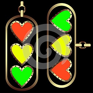 Hearts lockets illustration