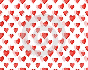 Hearts of love - vector red seamless pattern