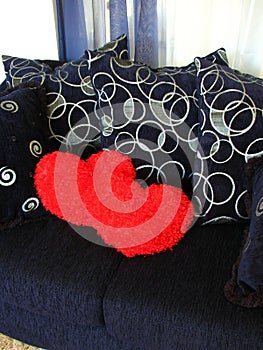 Hearts on Loveseat