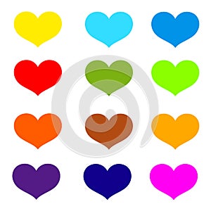 Hearts. multicolored vector icon.