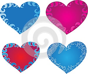 Hearts with ornaments