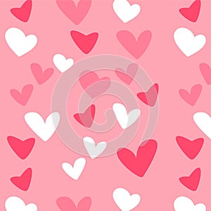 Hearts pattern background with pink color