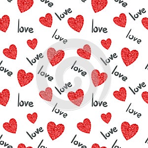 Hearts pattern. Romantic seamless background