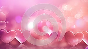 hearts pink bokeh background