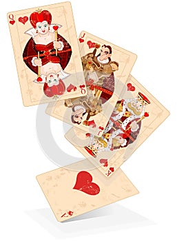 Hearts play cards