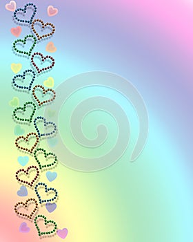 Hearts and rainbow background