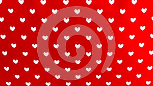 Hearts on the red background