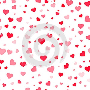 Hearts romantic seamless pattern background, cute Valentine design. Texture for wallpapers, fabric, wrap, web page backgrounds,
