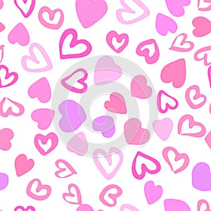 Hearts seamless pattern. 14 february wallpaper. Valentines Day backdrop