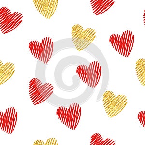 Hearts seamless pattern. Romantic background