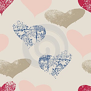 Hearts seamless pattern, Valentine`s Day